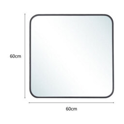 Living And Home Black Square Wall Bathroom Framed Mirror Vanity Mirror Makeup Mirror For Dressing Table 600 mm X 600 mm - thumbnail 6