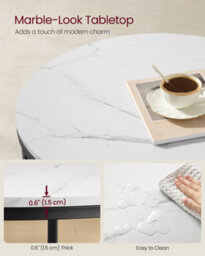 LEDREM Coffee Table, Living Room Table, Sofa Cocktail Table, Tempered Glass Storage Shelf, Easy To Assemble, Modern Style - thumbnail 5
