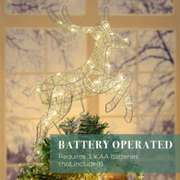 The Christmas Workshop Silver Reindeer Christmas Tree Topper - thumbnail 4