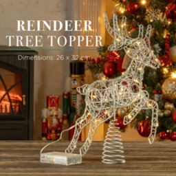 The Christmas Workshop Silver Reindeer Christmas Tree Topper - thumbnail 2