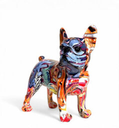 Animal Crackers Graffiti Art Standing French Bulldog Figurine, Bright Colour On Trend Design Home Decoration - thumbnail 4