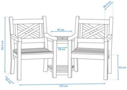Winawood Speyside Wood Effect Love Seat - Stone Grey - thumbnail 6