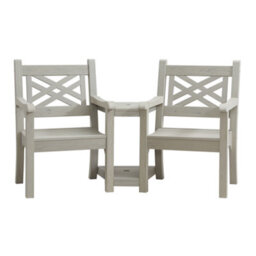 Winawood Speyside Wood Effect Love Seat - Stone Grey - thumbnail 5