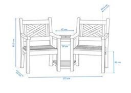 Winawood Speyside Wood Effect Love Seat - Stone Grey - thumbnail 3