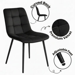 Kosy Koala Dining Table And 6 Chairs Black Clear Glass 6 Faux Leather Black Chairs Dining Room Furniture - thumbnail 5
