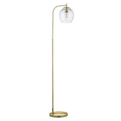 First Choice Lighting Fabia - Satin Brass And Clear Glass 152Cm Floor Lamp - image 1