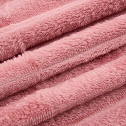 Living And Home Cozy Pink Reversible Fluffy Striped Throw Blanket 230Cm W X 200Cm D - thumbnail 6