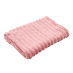 Living And Home Cozy Pink Reversible Fluffy Striped Throw Blanket 230Cm W X 200Cm D - thumbnail 5