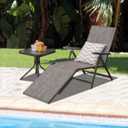 Costway 2Pcs Patio Foldable Chaise Lounge Chair Outdoor Portable Reclining Chair - thumbnail 6