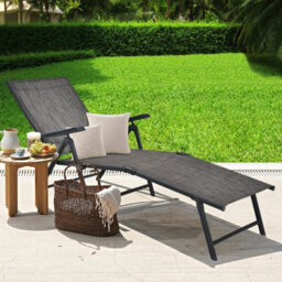 Costway 2Pcs Patio Foldable Chaise Lounge Chair Outdoor Portable Reclining Chair - thumbnail 5