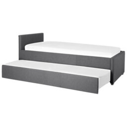 Beliani Trundle Bed Fabric Marmande 90 X 200 Cm (Eu Single) Dark Grey - thumbnail 1