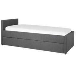 Beliani Trundle Bed Fabric Marmande 90 X 200 Cm (Eu Single) Dark Grey - thumbnail 5