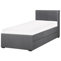 Beliani Trundle Bed Fabric Marmande 90 X 200 Cm (Eu Single) Dark Grey - thumbnail 6