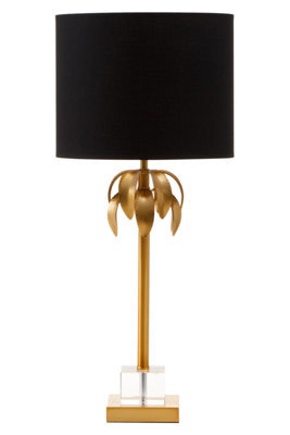Orsina Metallic Table Lamp With Sculpted Gold Leaves, Vertical Decorative Lamp, Artistic Lighting For Entryway - image 1