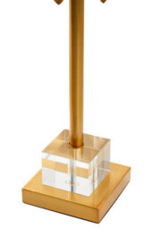 Orsina Metallic Table Lamp With Sculpted Gold Leaves, Vertical Decorative Lamp, Artistic Lighting For Entryway - thumbnail 3