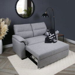 Tivoli 2 Seater Pull Out Sofa Bed In Soft Woven Fabric  Grey - thumbnail 3