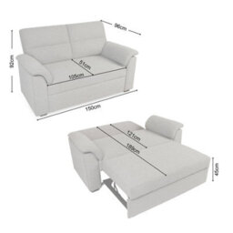 Tivoli 2 Seater Pull Out Sofa Bed In Soft Woven Fabric  Grey - thumbnail 9