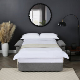 Tivoli 2 Seater Pull Out Sofa Bed In Soft Woven Fabric  Grey - thumbnail 4