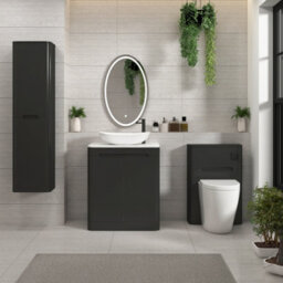 Royal Bathrooms Venice 700mm Matt Nocturne Black Freestanding Bathroom Countertop Vanity Unit 2 Door With Cesar Basin - thumbnail 4