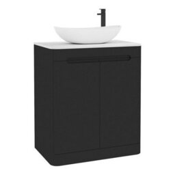 Royal Bathrooms Venice 700mm Matt Nocturne Black Freestanding Bathroom Countertop Vanity Unit 2 Door With Cesar Basin - thumbnail 7