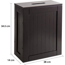 Slim Freestanding Bathroom Storage Cabinet Toilet Roll Organizer Wood - thumbnail 2
