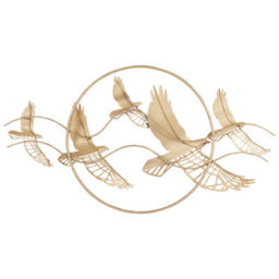 Beliani Multicolour Hand-Painted Iron Bird Wall Sculpture Modern Abstract Glam Wall Decor W92 X H50Cm - thumbnail 3