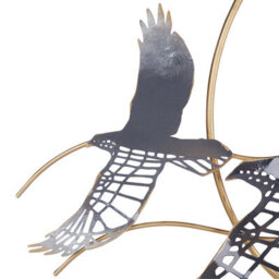 Beliani Multicolour Hand-Painted Iron Bird Wall Sculpture Modern Abstract Glam Wall Decor W92 X H50Cm - thumbnail 5