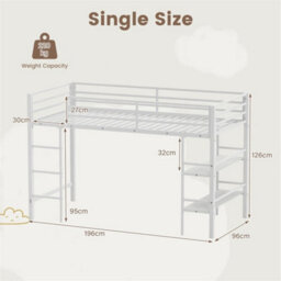 Single Size Space Saving Low Loft Bed For Bedroom - thumbnail 2