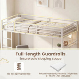 Single Size Space Saving Low Loft Bed For Bedroom - thumbnail 5