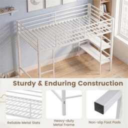 Single Size Space Saving Low Loft Bed For Bedroom - thumbnail 6