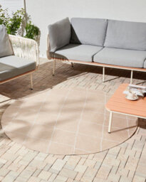 Beliani Outdoor Rug Gwalior Beige 160 Cm - thumbnail 2