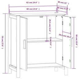 Berkfield Classic Sideboard White 62X38X70 Cm Engineered Wood - thumbnail 9