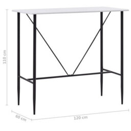 Berkfield Bar Table White 120X60X110 Cm Mdf - thumbnail 6
