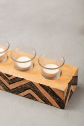 Orsina Bantu Tribal Wooden Tealight Holder - thumbnail 4