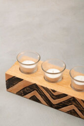 Orsina Bantu Tribal Wooden Tealight Holder - thumbnail 3