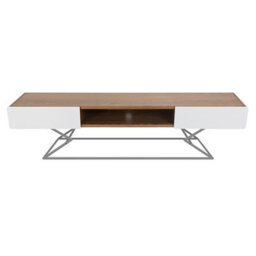 "Avf Plaza 2M Tv Stand, For Tvs Up To 95"" - Walnut And White" - thumbnail 2