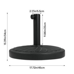 Breeins Black 20Kg Leaf Effect Cement Outdoor Parasol Base Umbrella Stand - thumbnail 7