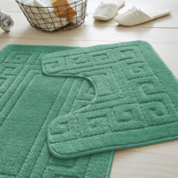 Gc Gaveno Cavailia Grecian Grace 2 Piece Bath Mat Set Sage Green Quick Dry Water Absorbent Bathroom Shower Mat & Pedestal Set - thumbnail 2