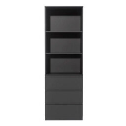 3 Tier Bookcase With Shelving Drawers For Storage Bookshelf Living Room Office - Black - thumbnail 6