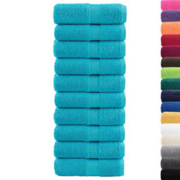 Berkfield Durable Premium Guest Towels Solund 10 Pcs Turquoise 30X50 Cm 600 Gsm