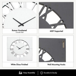 Vanity Living Josy 80Cm Mirror Wall Clock For Living Room Decor, Modern Wall Clock For Bedroom - thumbnail 3
