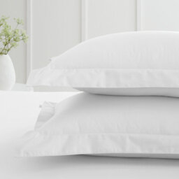 Bianca Fine Linens 200 Thread Count Cotton Percale Oxford 50X75Cm + Border Pack Of 2 Pillow Cases With Envelope Closure White - thumbnail 2