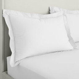 Bianca Fine Linens 200 Thread Count Cotton Percale Oxford 50X75Cm + Border Pack Of 2 Pillow Cases With Envelope Closure White
