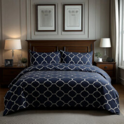 Duvet Cover And Pillowcase Set Grey Geometric Design Polycotton Bed Linen Grey