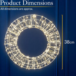 Christow Christmas Micro Led Light Up Wreath Door Decoration - thumbnail 7