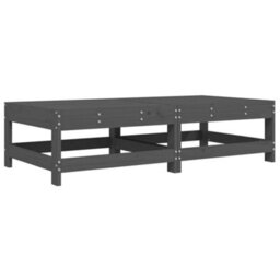 Walplus Garden Outdoor Footstools With Cushions 2Pcs Grey Solid Wood Pine - thumbnail 3