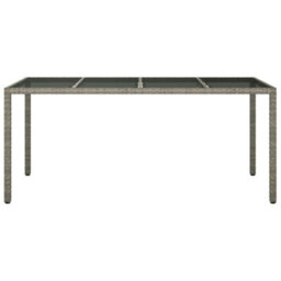Walplus Garden Table Grey 190X90X75 Cm Tempered Glass And Poly Rattan - thumbnail 3