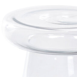 Beliani Aurora Home Transparent Glass Side Table 39Cm Round Tinted Lacquered Finish - thumbnail 4
