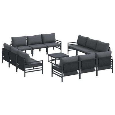 Berkfield Modern Garden Sofa Set 13 Pcs Anthracite Steel - image 1