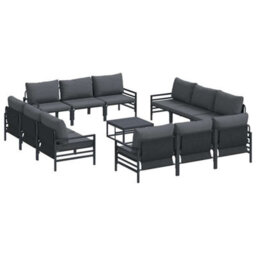 Berkfield Modern Garden Sofa Set 13 Pcs Anthracite Steel